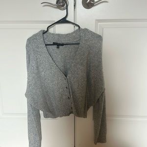 Gray Cardigan Button Up Sweater